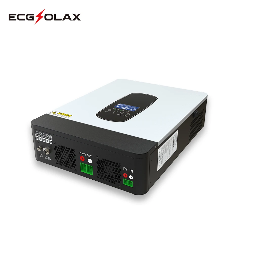 Imagem -03 - Inversor Solar Híbrido Ecgsolax Inversor Off Grid Controlador Integrado 80a Mppt Onda Senoidal Pura 450vdc com Wi-fi 3kw 1.8kw 12v 24v