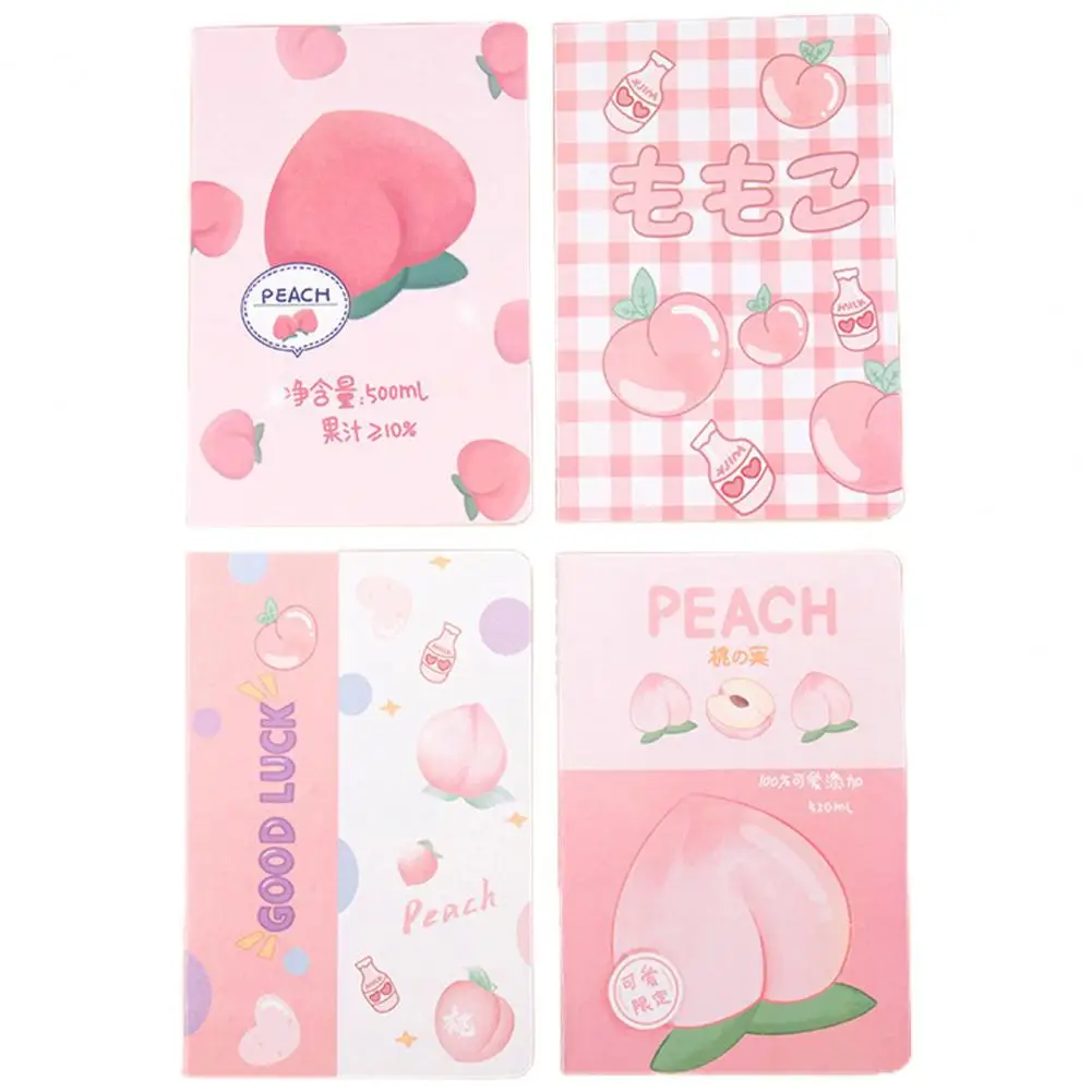 Cuadernos A5 de 4 piezas para escribir, cubierta de patrón de dibujos animados, papel portátil, Mini Bloc de notas, escritura lisa, cuaderno de dibujo