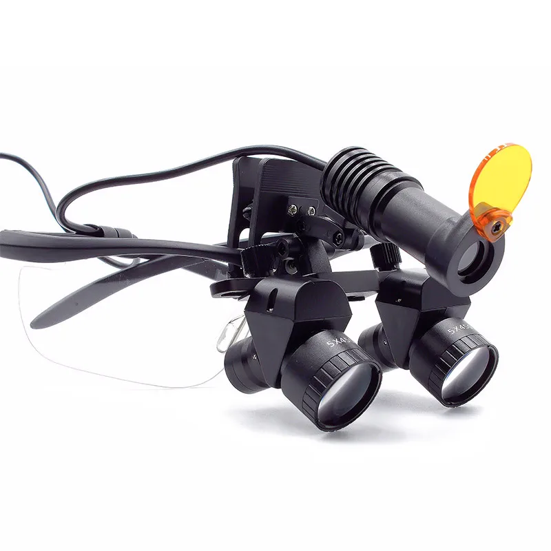 5x Dental Corner Loupes with German HD Lenses  Magnifying Glass Head Mounted Magnifier with 5W LED Headlight