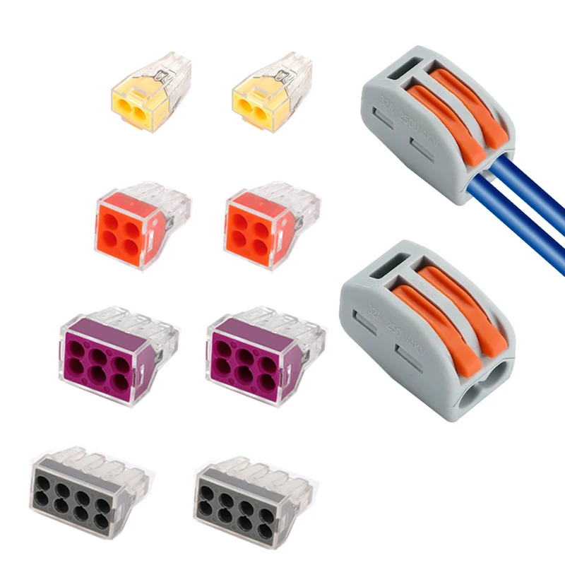 10pcs Multi Port Quick PlugIn Terminals Connector Parallel Wire Junction Box 2/4/6/8 in Multiple Out Splitter