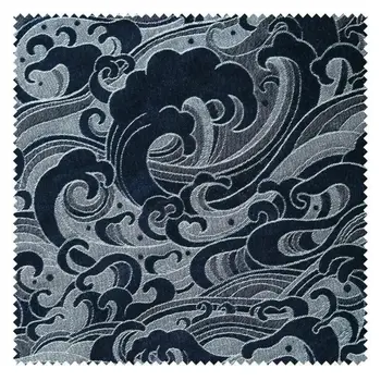 海軍藍梭織牛仔提花紋理牛仔創意服裝設計師布料 10 最佳銷售 牛仔布 - №6