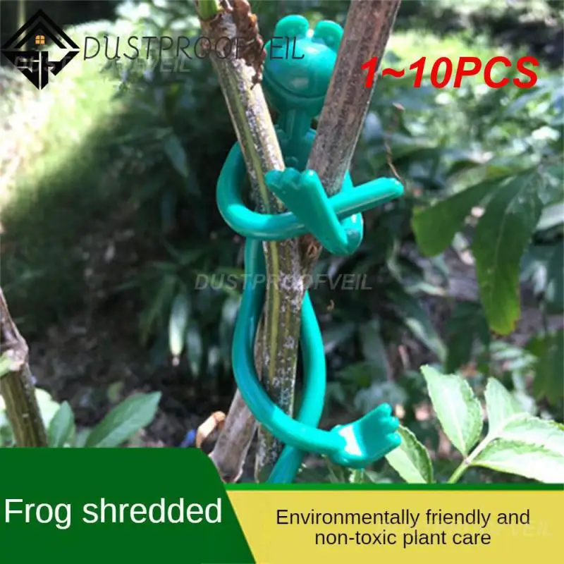 1~10PCS Plant Clips Ties Household Strong Flexibility Weather-resistant Frog Green Plant Branch Correction Growth