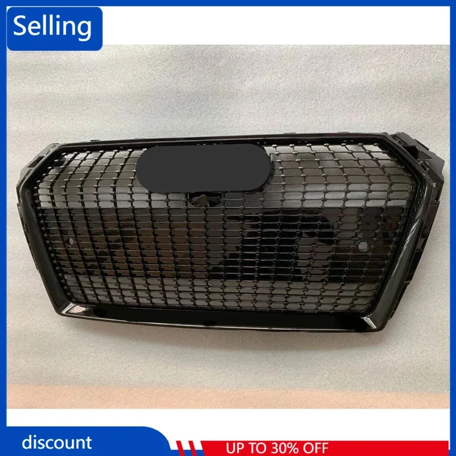 

For RS4 Style Front Sport Hex Mesh Honeycomb Hood Grill Gypsophila Black for Audi A4/S4 B9 2017-2019 fast ship