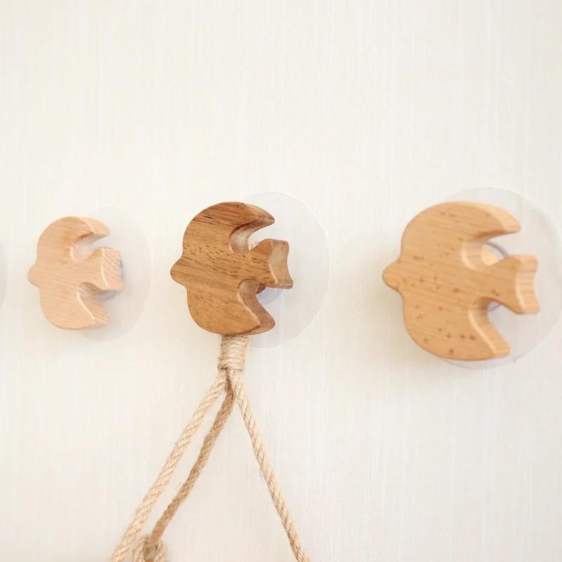 Creative And Adorable Animal-shaped Designs Wood Hook Home Wall Coat Racks Drawer Knob Cabinet Door Handle