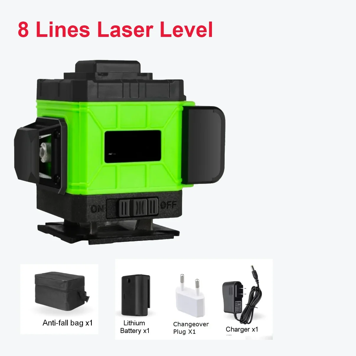 

4D 8 Lines Green Light Vertical and Horizontal Site Measuring Laser Instrument Inclined Laser Level Construction Tools