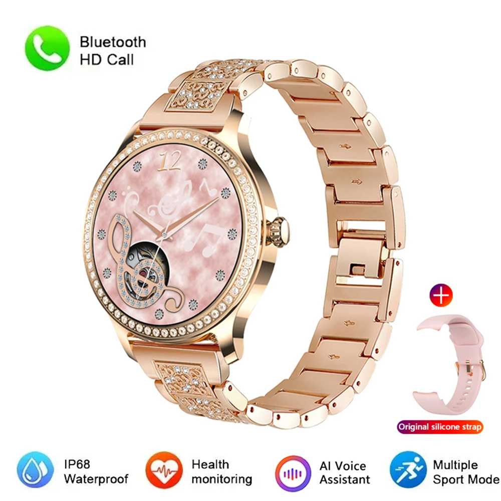 

GFORDT Smart Watch Women Bluetooth Call Fitness Bracelet Lovely Sport Watch Waterproof Heart Rate Smartwatch for Ladies Watches