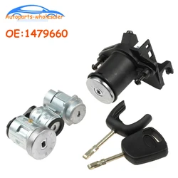 Set Lock Door Ignition Barrel With 2 Keys 1479660 For Ford Fiesta MK V Fusion Ignition Switch Door Lock Trunk Lock 2S61A22050BM