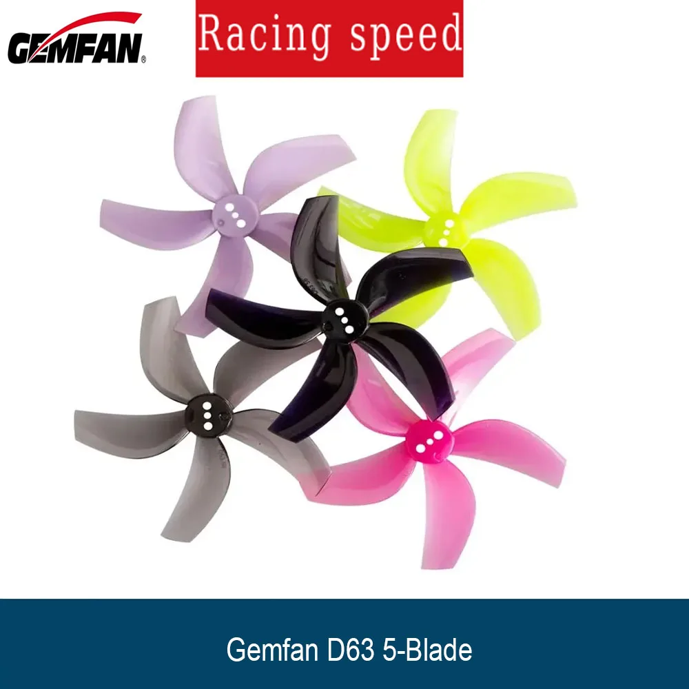 4Pairs/8PCS Gemfan D63 63mm 2.5inch 5-Blade Propeller For RC FPV Racing Freestyle Hurricane Cinewhoop Duct Drones
