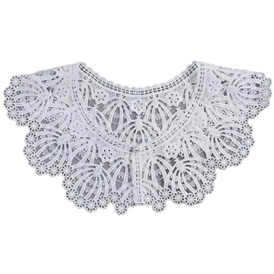 

WENLOOY R ollow Out Lace Floral Fal Collar Detacable Fake Collar Women Girl