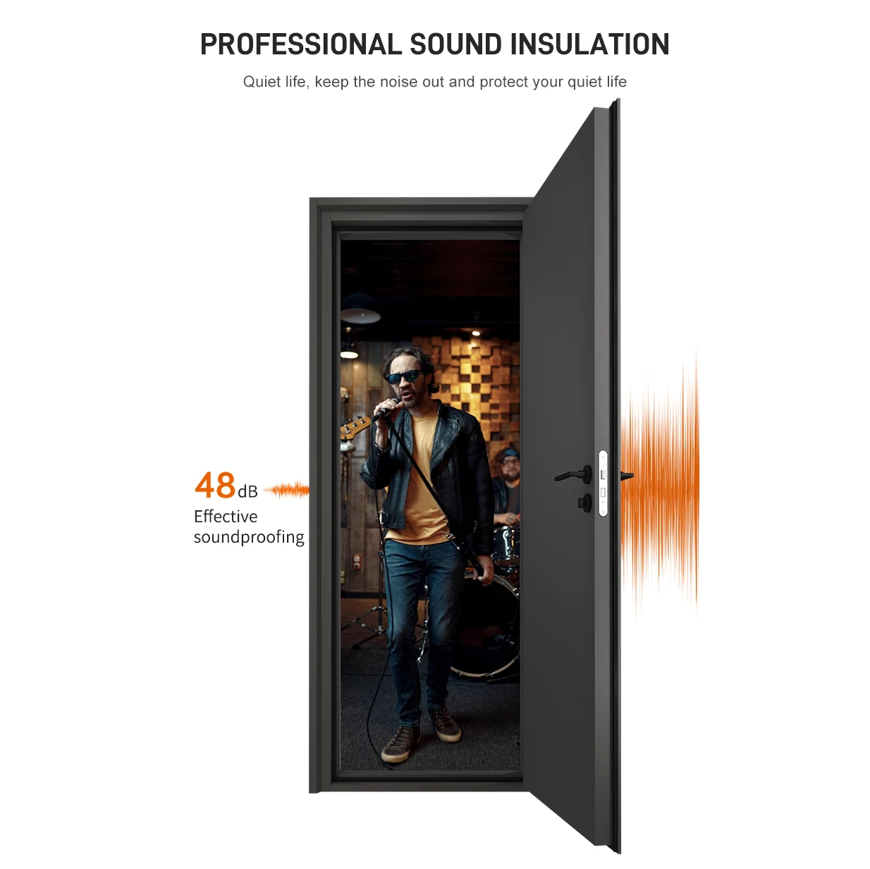 Factory Price Entry Door Soundproof Acoustic Stainless Steel Fire-Resistant Main Entry Door for Apartment Music Classroom