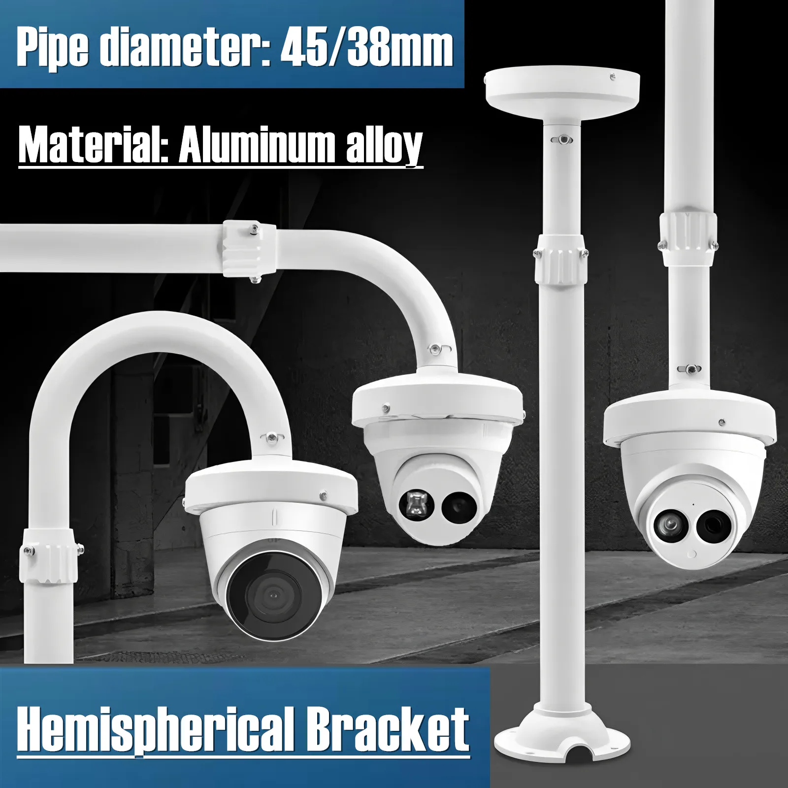CCTV Dome Camera Mounting Bracket Telescopic Lengthen Hoisting Rod Surveillance Security Camera Mount Wall Ceiling Mount Support