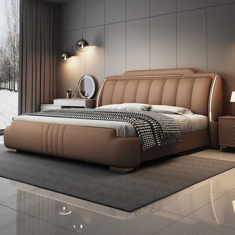 

Aesthetic Under Storage Bed Luxury Leg Support Double Headboards Bed King Size Frame Muebles Para El Hogar Home Furniture