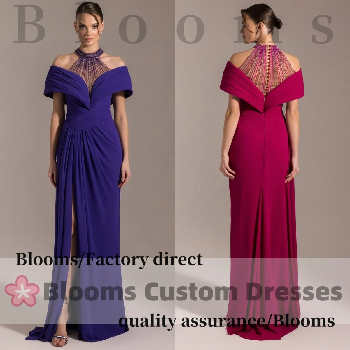 

Customized Beaded Gorgeous Evening Dress 2025 Women Prom Dresses Side Slit Buttons Formal Occasion Wedding vestidos de fiesta