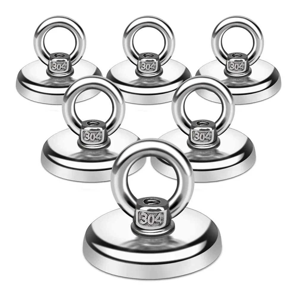 Super Strong Neodymium Magnets N52 Iman Ima Magnetic Fishing Magneat with Countersunk Hole Eyebolt for Salvage Fishing Magnet