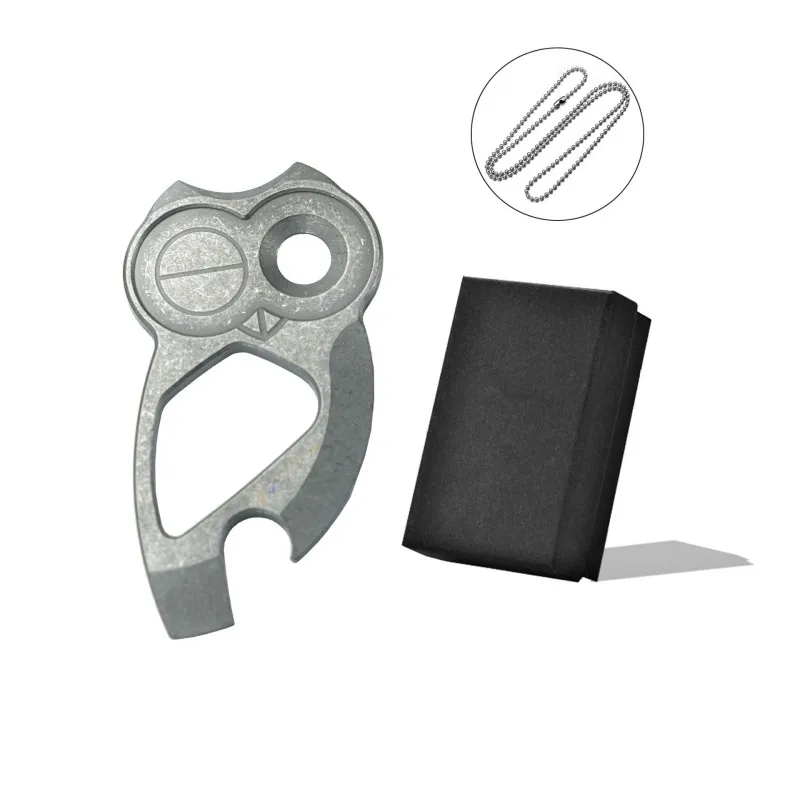

Owl Shape Titanium Alloy Crowbar with Necklace Christmas Gift Camping Outdoor Pry Bar EDC Tool Bottle Opener Keychain
