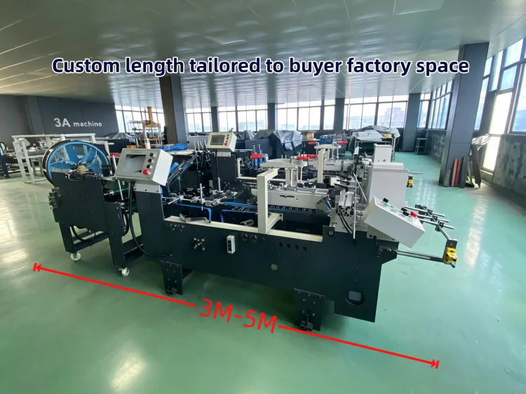 500 Mini Automatic Folder Gluer Machine Total Length 3 Meters for Small Paper Box 50-350 mm CE