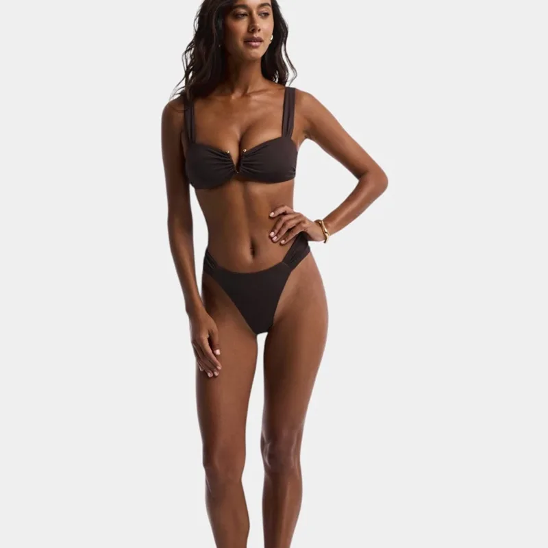 2026 Sexy Europäischer und Amerikanischer Bikini Einfarbiger Badeanzug für Damen Zweiteiliges Set Schnelltrocknend Neu Eingetroffene Bademode – Detail 5