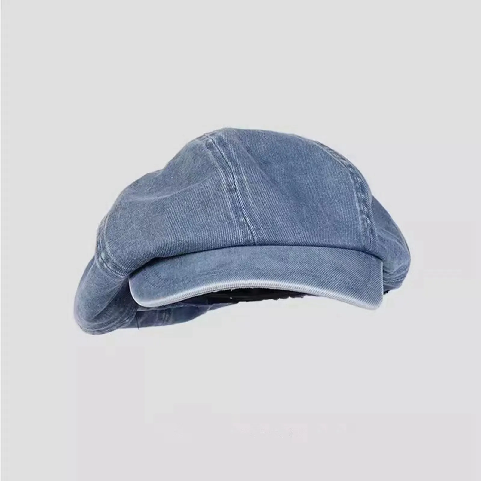 Cappelli autunnali per donna Cappelli ottagonali in tessuto denim lavato Cappelli da pittore retrò artistici alla moda e versatili Cappellino da strillone