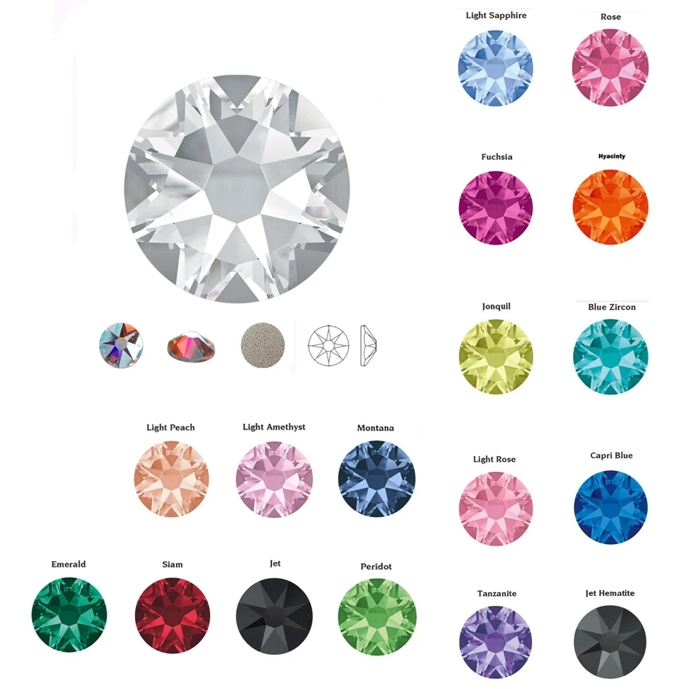 PUBRILEX 16-Facetten Kristall-Strass XILION 2088 XIRIUS Rose Ohne Hotfix Flache Rückseite Kaltfixierung Strass für Nagelkunst, Zähne, Taschen, Schmuck – Detail 16