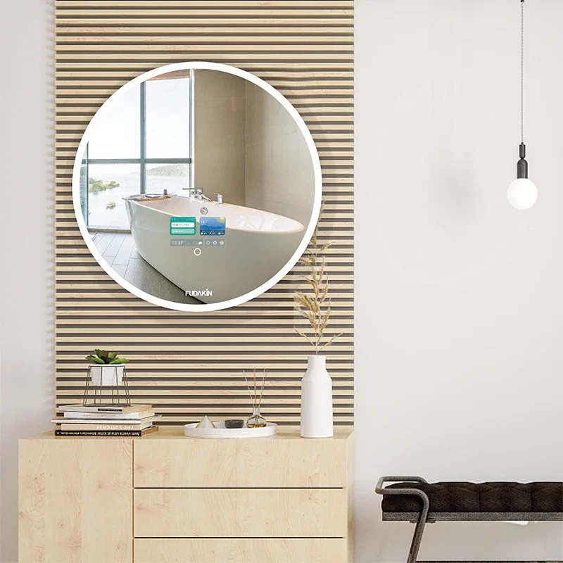 2025Round Wall Mirror Custom Silver Bath Mirrors Wholesale Smart Mirror With Led Light