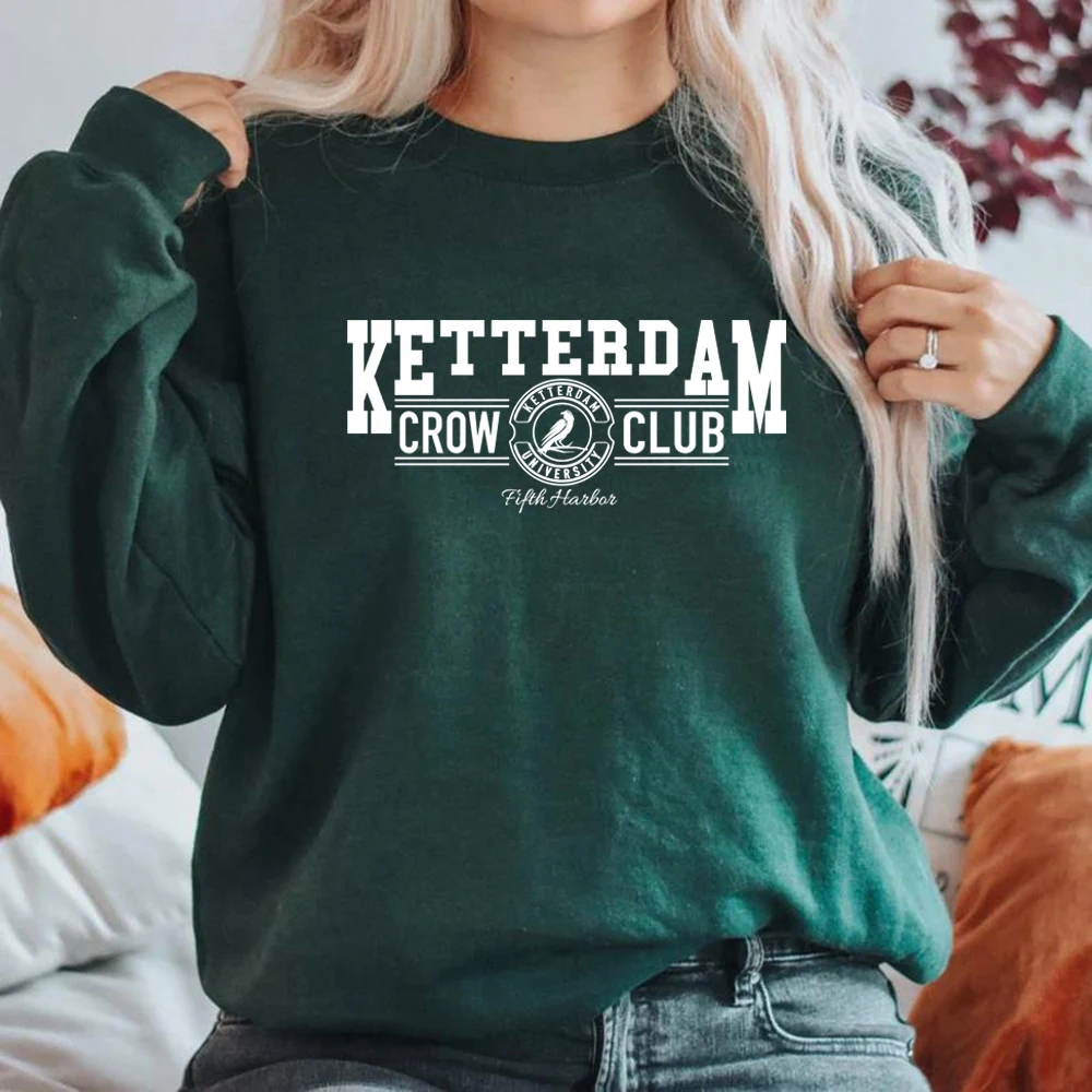 

Свитшот Ketterdam Crow Club, толстовка Six of Crows, женская футболка Ketterdam, свитер No Mourners, худи No Funerals, топы