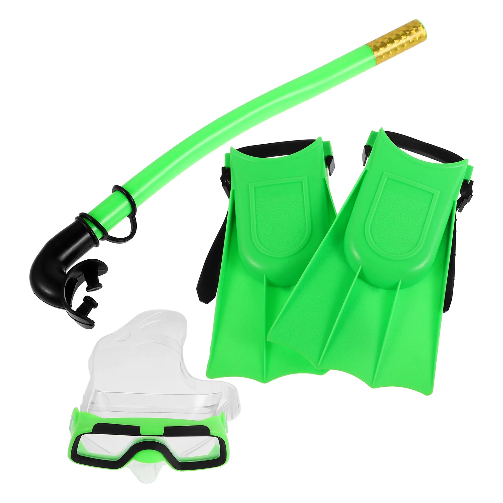 

1Set Kids Snorkel Gear Anti-Fog Goggles Dry Snorkel Adjustable Flippers Snorkeling Set for Children 5-10 Flippers for Kids