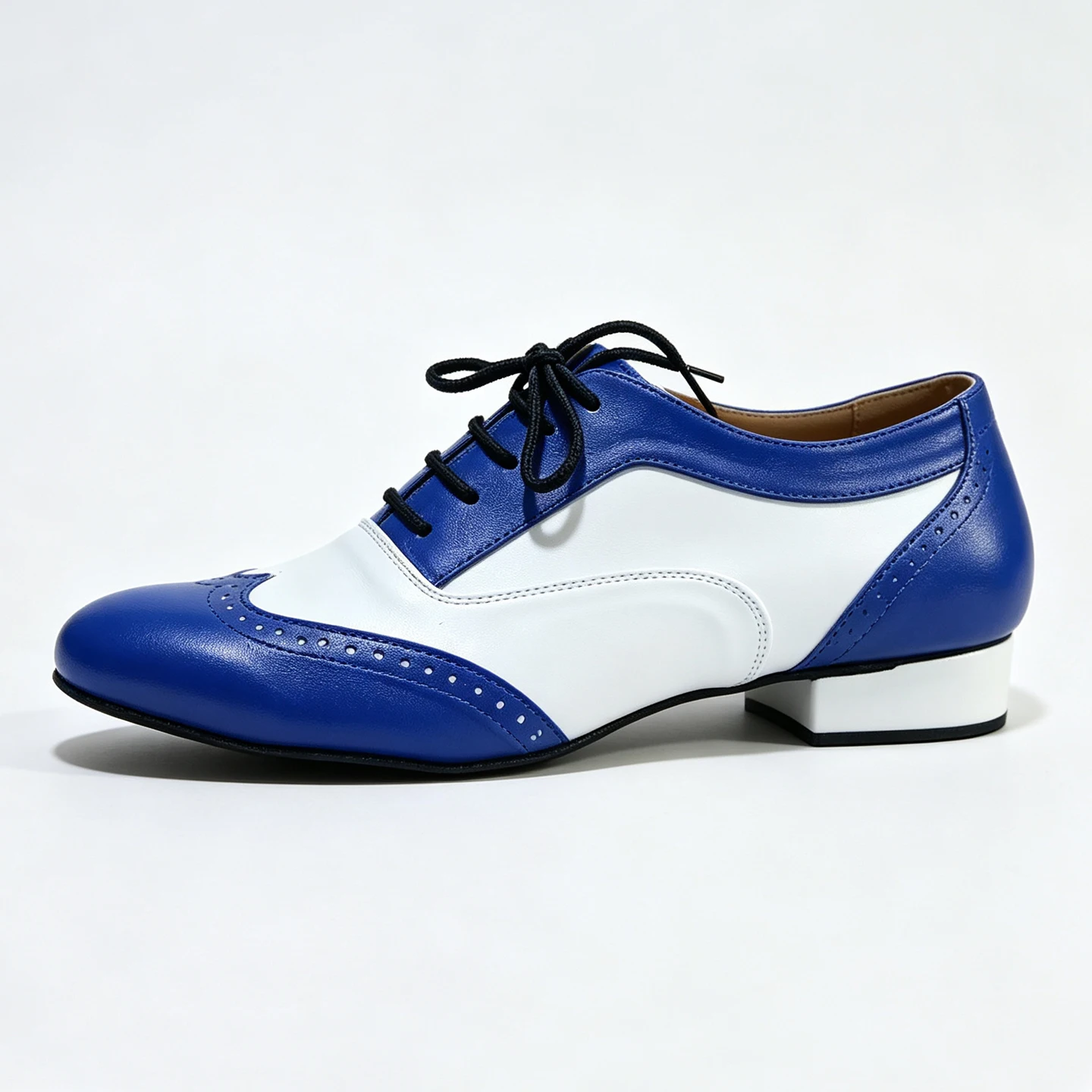 Professional Modern Ballroom Dance Shoes for Men, Blue & White Stylish Dancing Shoes for Salsa Tango Party Stage Shows