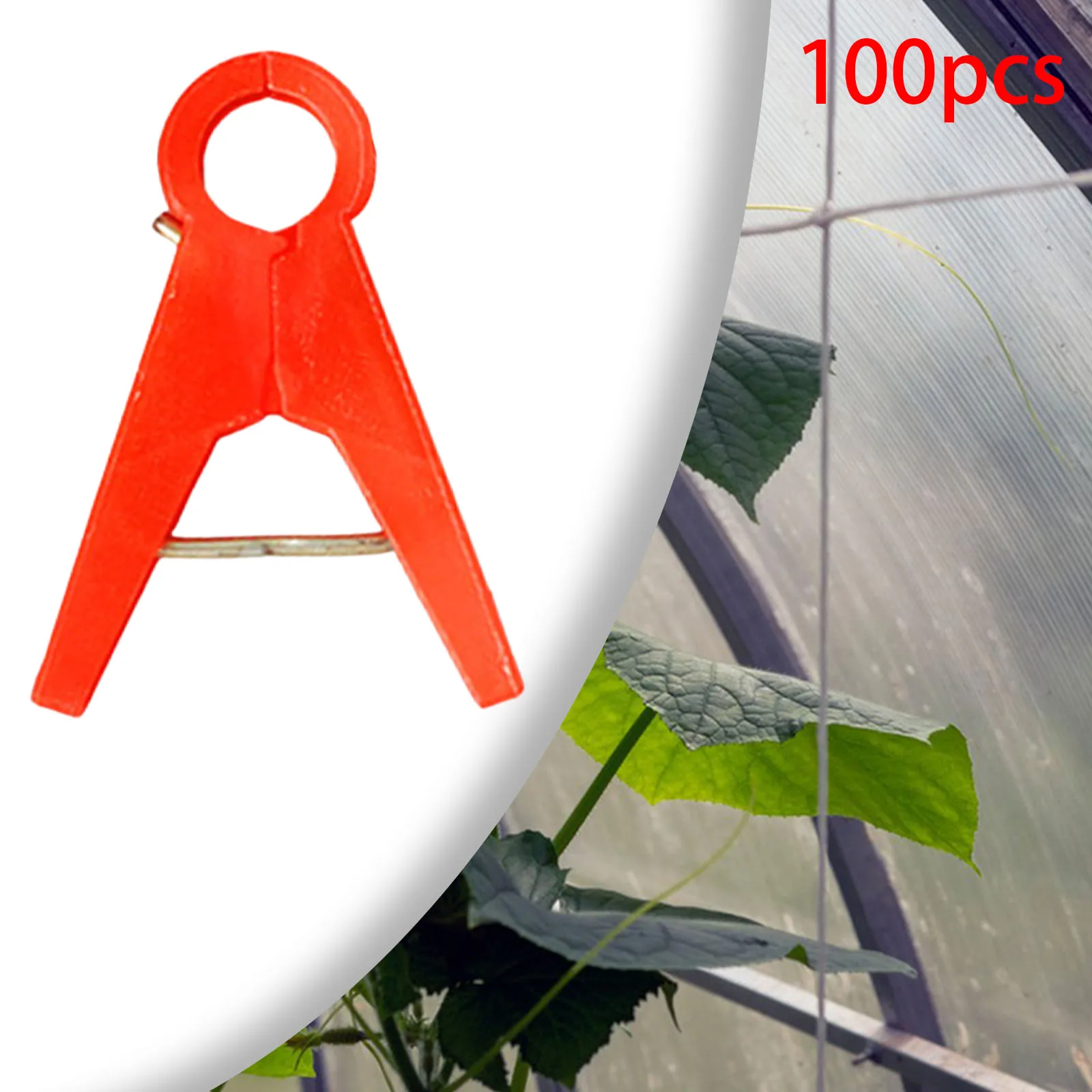 Clips de soporte para plantas de jardín, enrejados verticales para plantas trepadoras, verduras, pepino, vid, invernadero, 100 piezas
