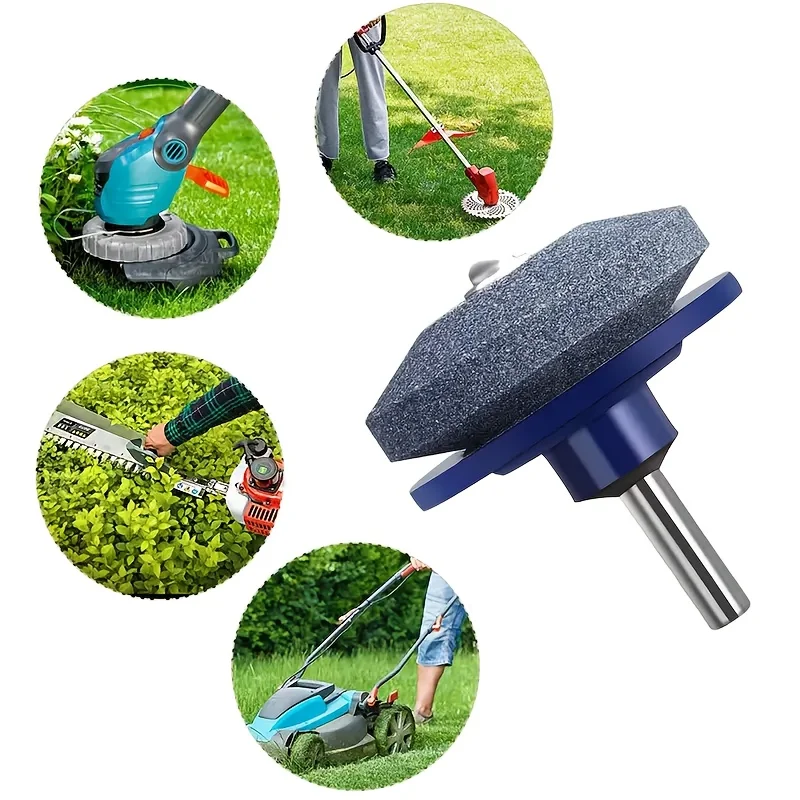 2pc lawn mower blade sharpening machine for grinding and rotating drill cutting, lawn mower parts and accessories