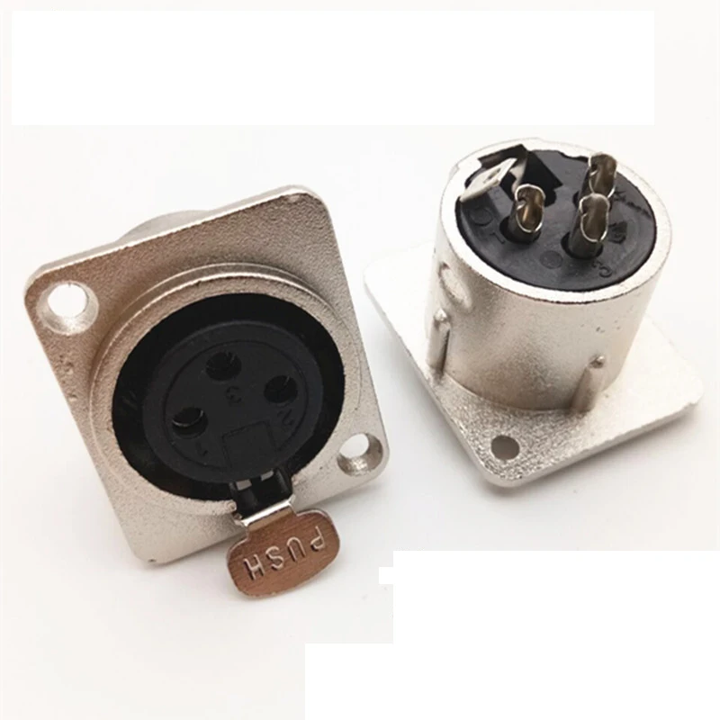 Metallisches quadratisches oder längliches 3-Pin-Karussel-Sitzmodul aus Legierung für Audio-Buchsen, Metall-Lautsprecher-Mikrofon-Stecker