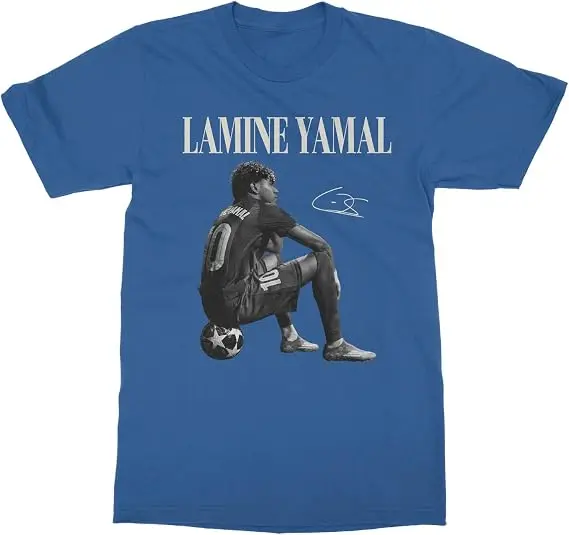 Fußball-inspiriertes Yamal-T-Shirt mit Yamal auf dem Ball, Unisex, Y2K, Yamal-inspirierte Jugend-Fußball-Sportbekleidung für Damen und Herren – Detail 15