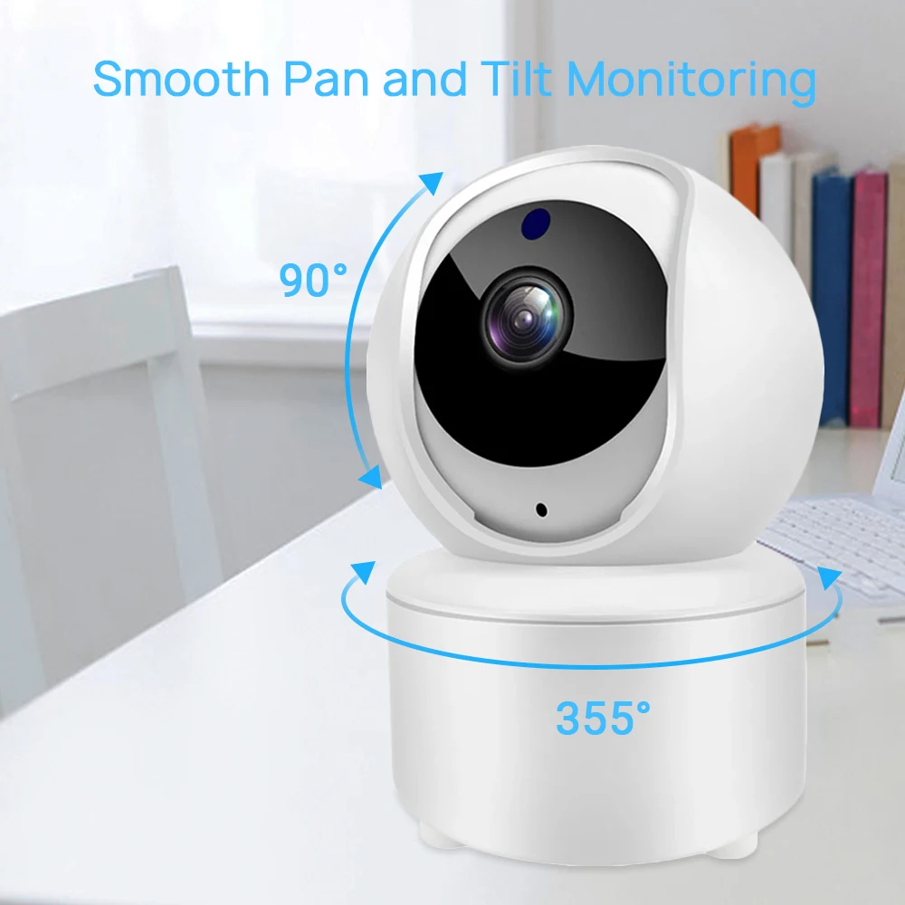 HD 3MP Mini Wifi Camera Indoor PTZ IP Camera Auto Tracking Two Way Audio Wide View Angle Motion Detection iCSee Baby Monitor