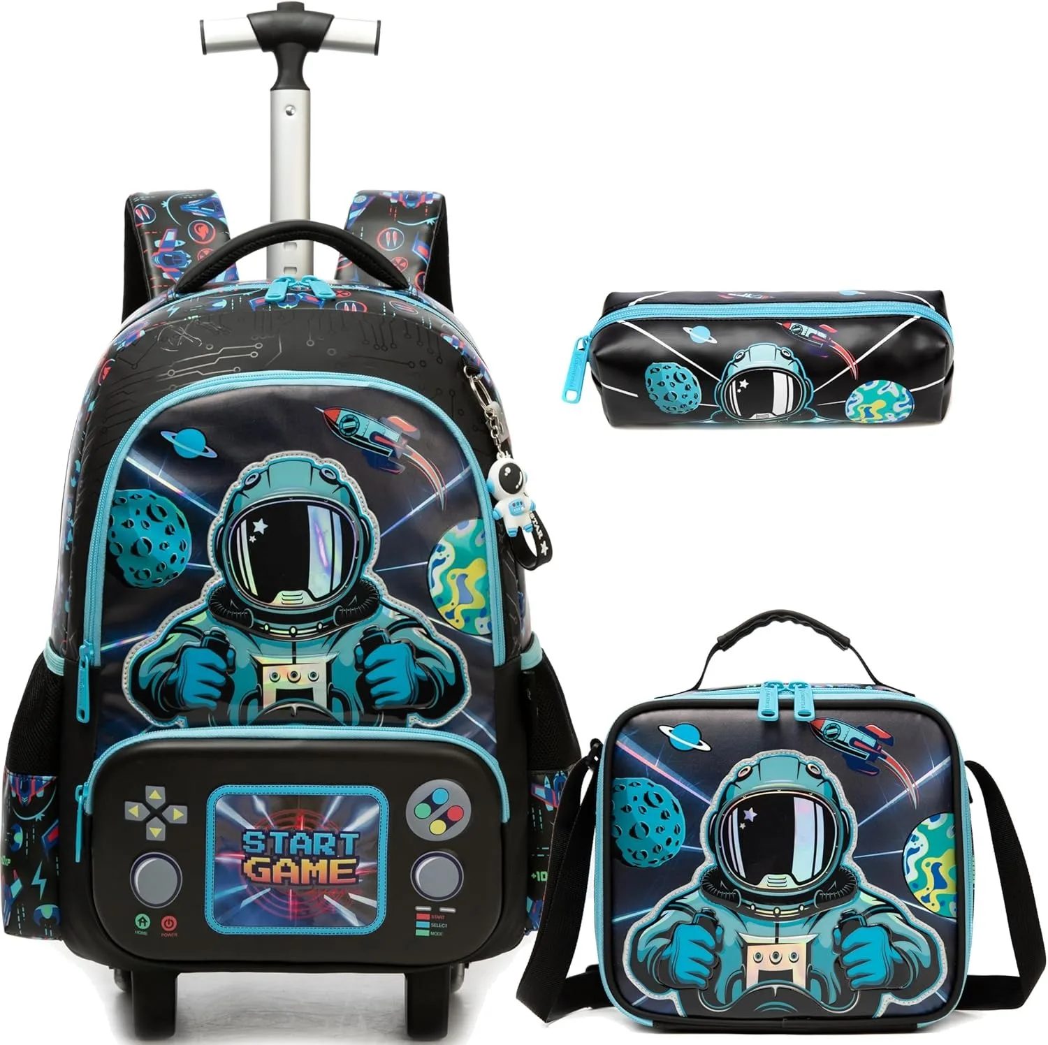 حقيبة ظهر مدرسية للأولاد والأطفال حقائب بعجلات مع عجلات للفتيات أثناء السفر وحقيبة كتب خفيفة الوزن للعودة إلى اللوازم المدرسية #1