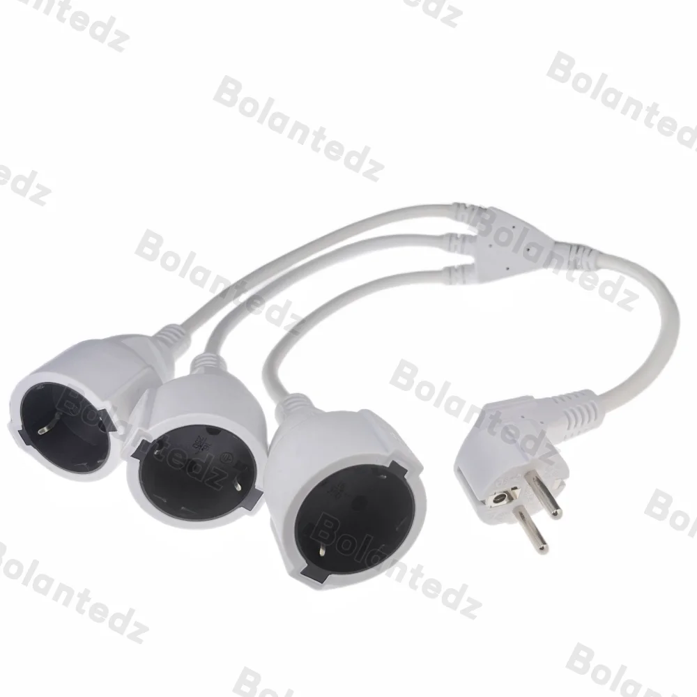 EU 유럽 전원 연장 코드 2 3 AC Schuko 소켓 250 V/16A 공급 전기 케이블 컴퓨터 홈용 트리플 플러그 어댑터