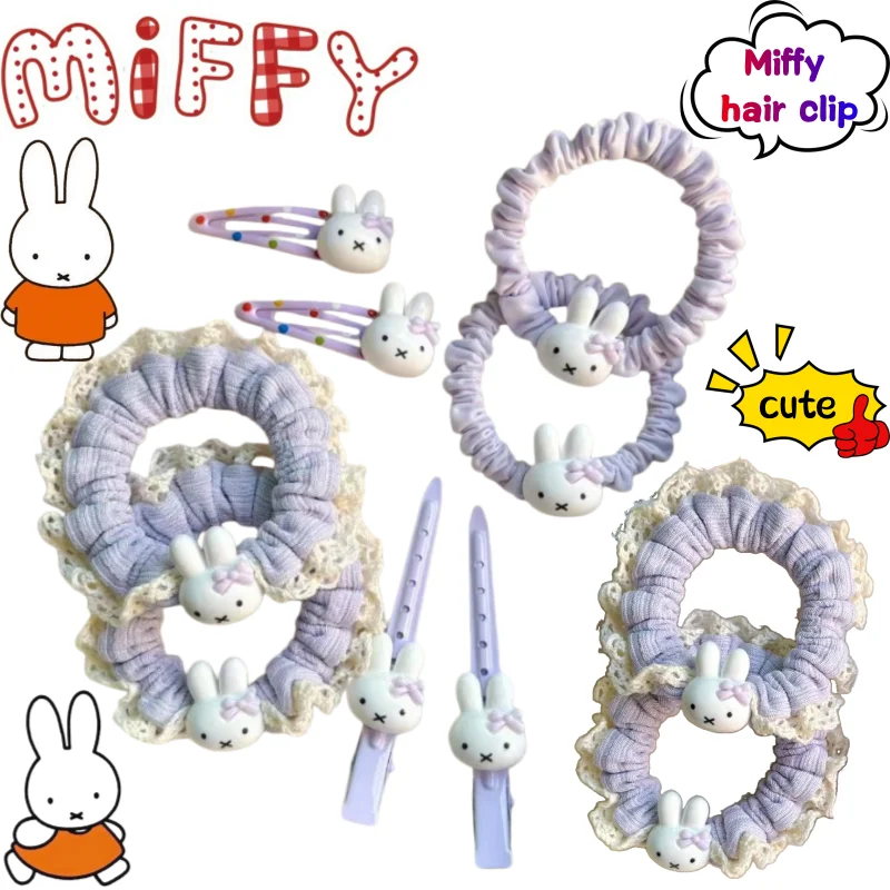 

New Miffy Hair Loop High Color Value Cartoon Cute Purple Rabbit Creative Sweet Girl Heart Wave Point Broken Hair Bangs Clip Gift