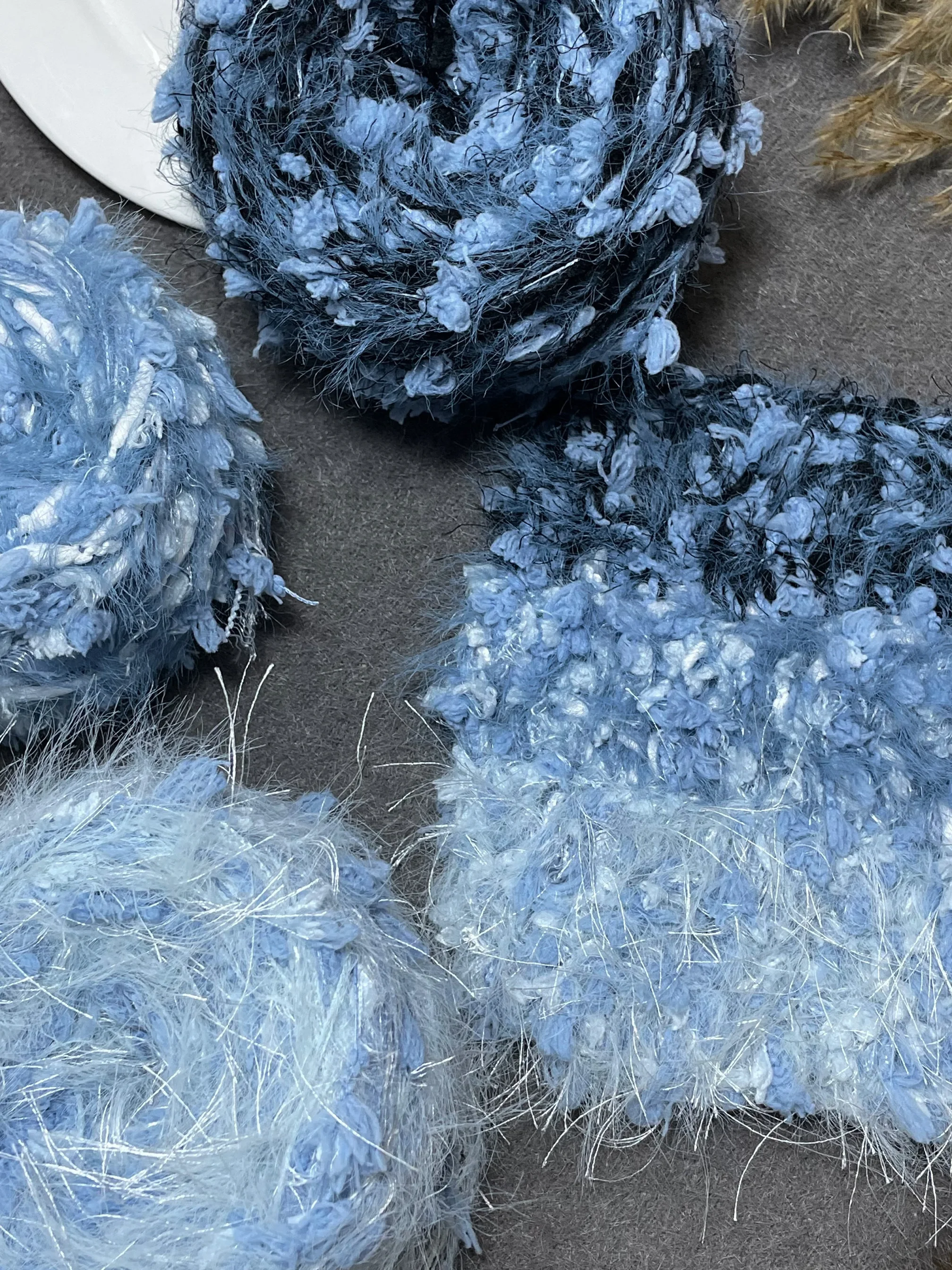 

Синяя серия, ручная смешанная пряжа, сделай сам, вязаный шарф, уши, шляпа, сумка, теплая ручная работа, шерстяная ткань, золотой бренд Phoenix