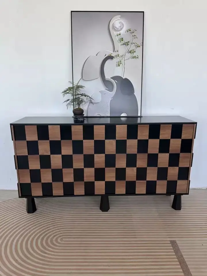 Z Tree tumor pattern parquet art dining side cabinet medieval home locker solid wood creative parquet entrance