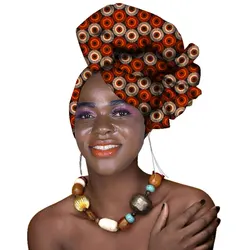 African Headwrap For Women Hair Accessories Scarf Wrapped Head Turban Ladies Hair Accessories Scarf Hat Headwrap AF001