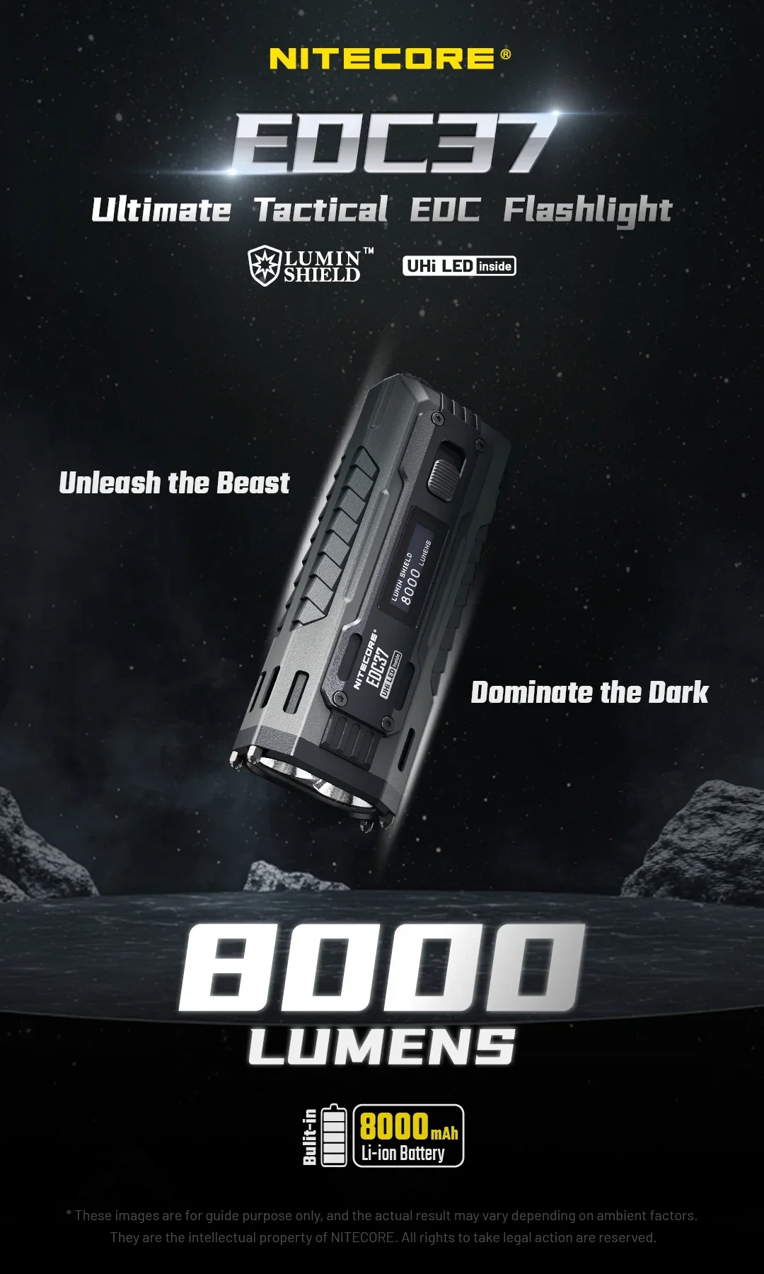 NITECORE EDC37 8000 lumens Strong light Ultimate Tactical EDC Flashlight