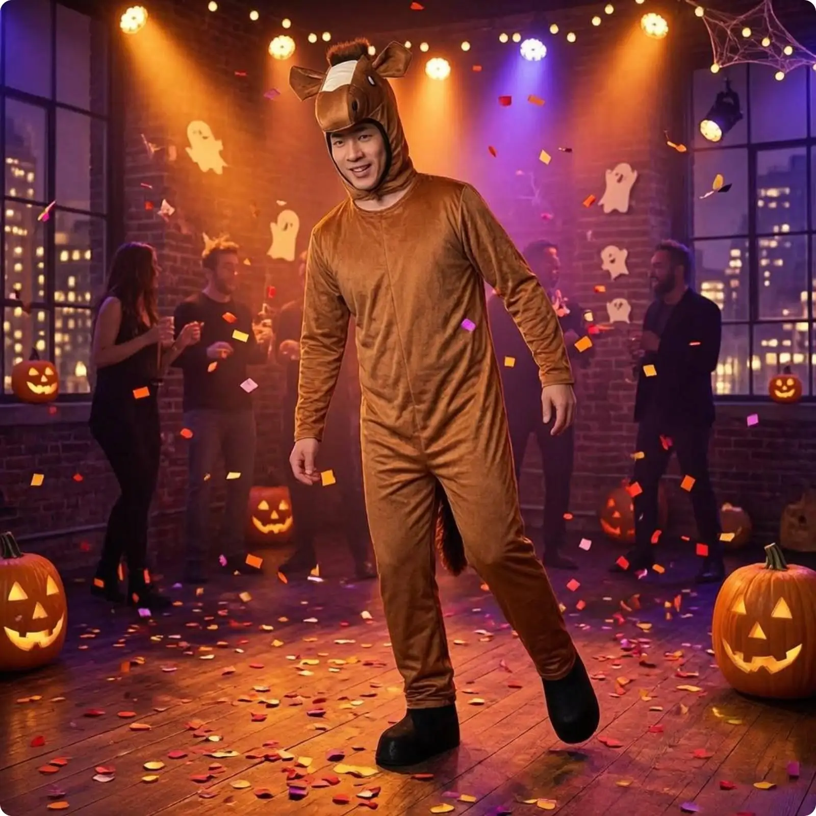 Horse Cosplay Outfit Polyester Animal Suit Lightweight for Adults