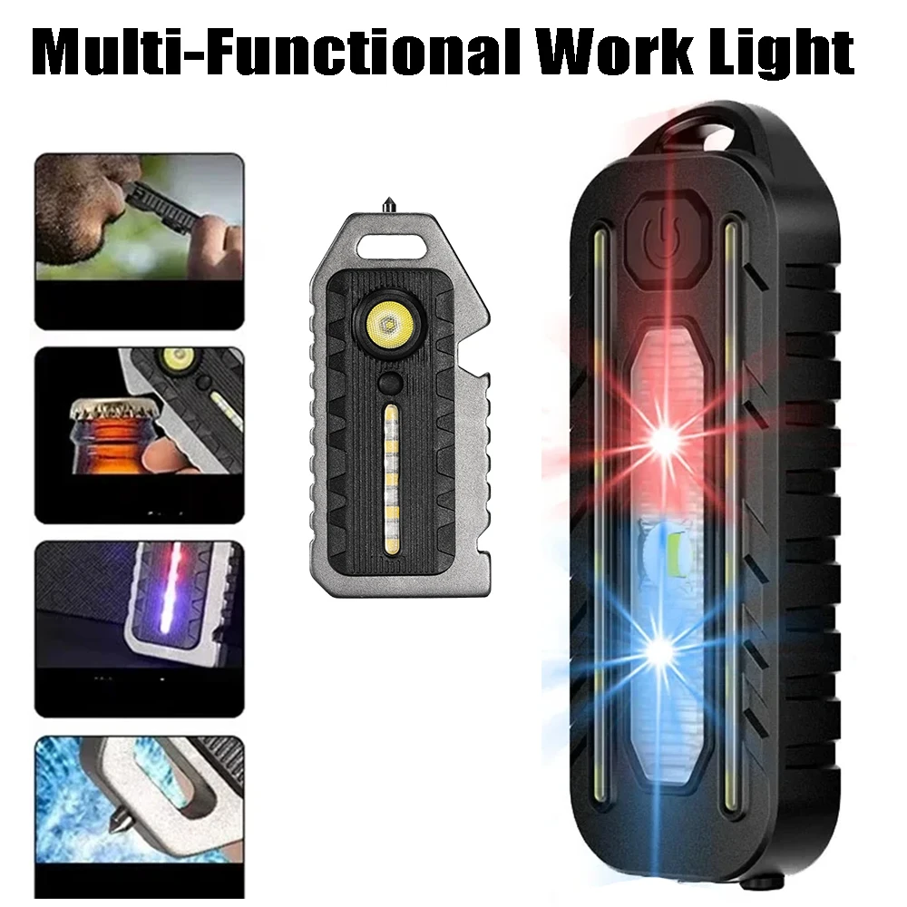 Mini LED Flashlight USB Rechargeable Bike Light Portable Pocket Flashlight Keychain Lamp Bicycle Taillight Flash Warning Light