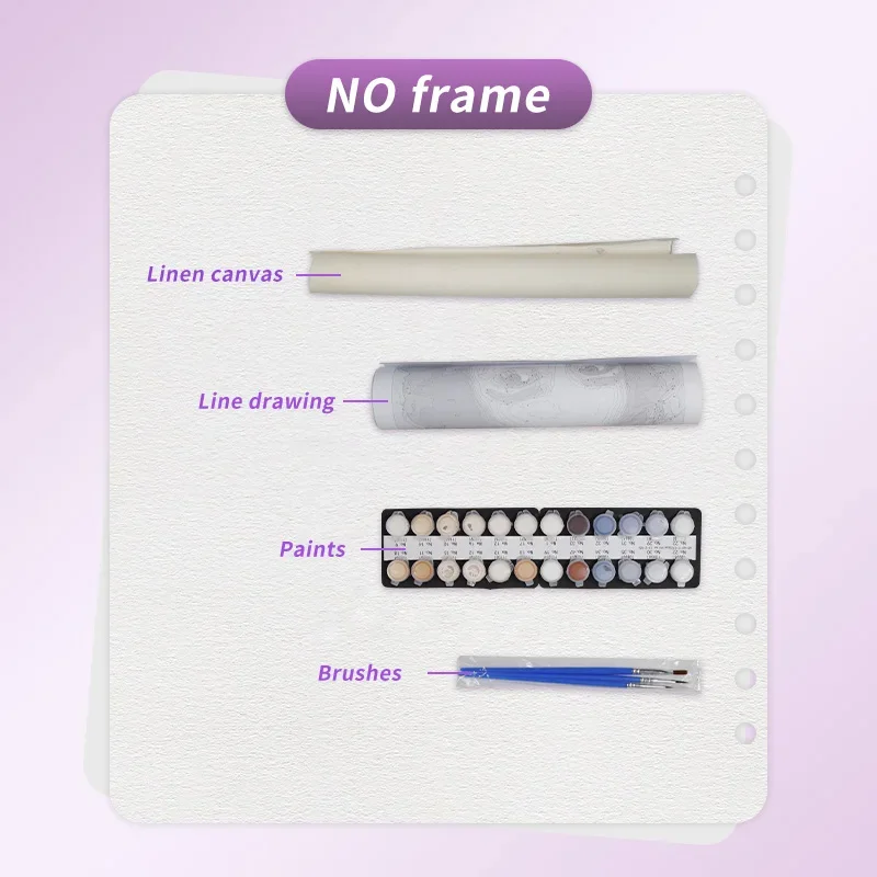 الطلاء بالأرقام مجال الزهور البرية الاكريليك الطلاء قماش دروبشيبينغ صورة الأسرة الأطفال صور هدايا عيد الميلاد #4