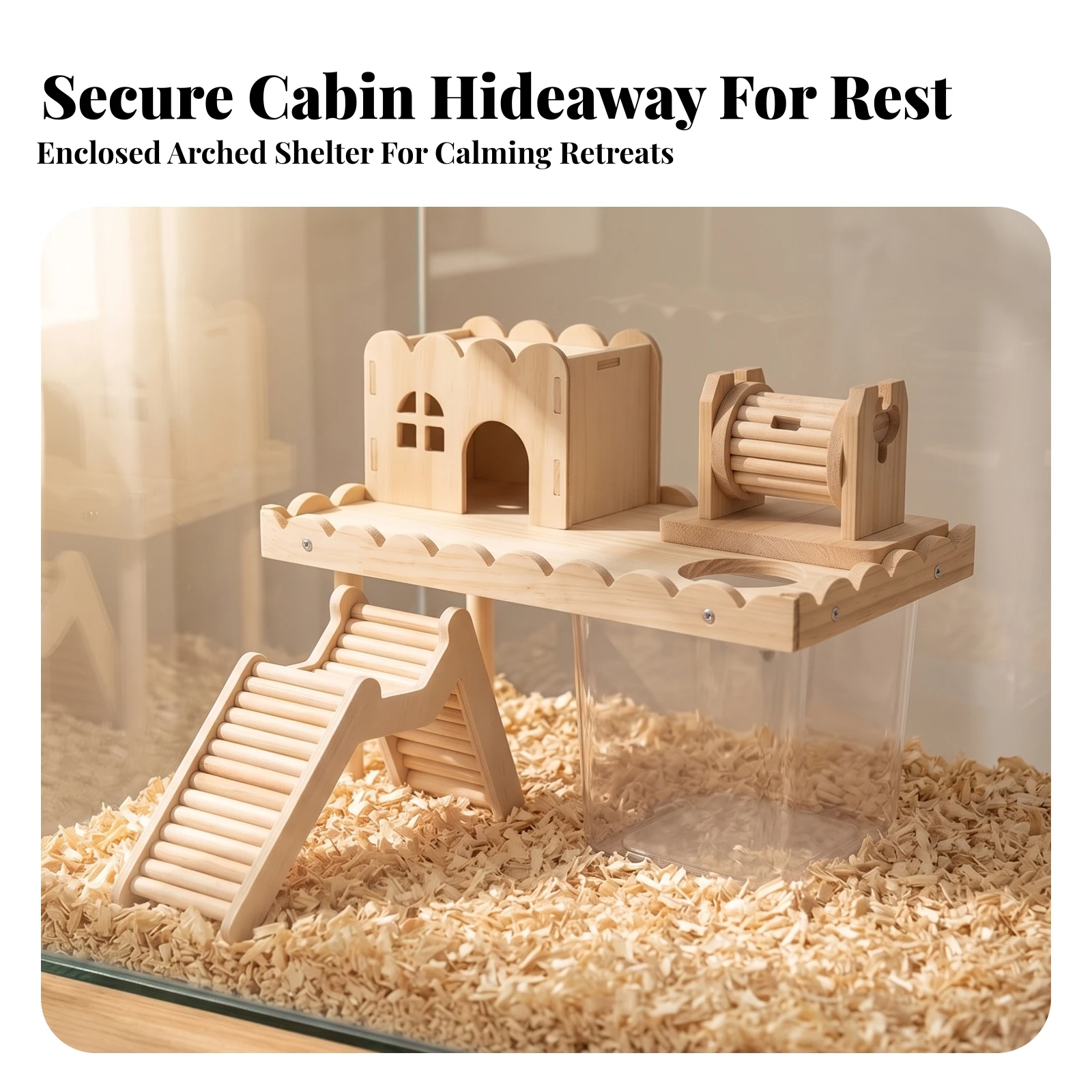 Hamster Enclosure Accessory Set Compact Hamster Habitat Set with Wheel Interactive Safe for Hamsters