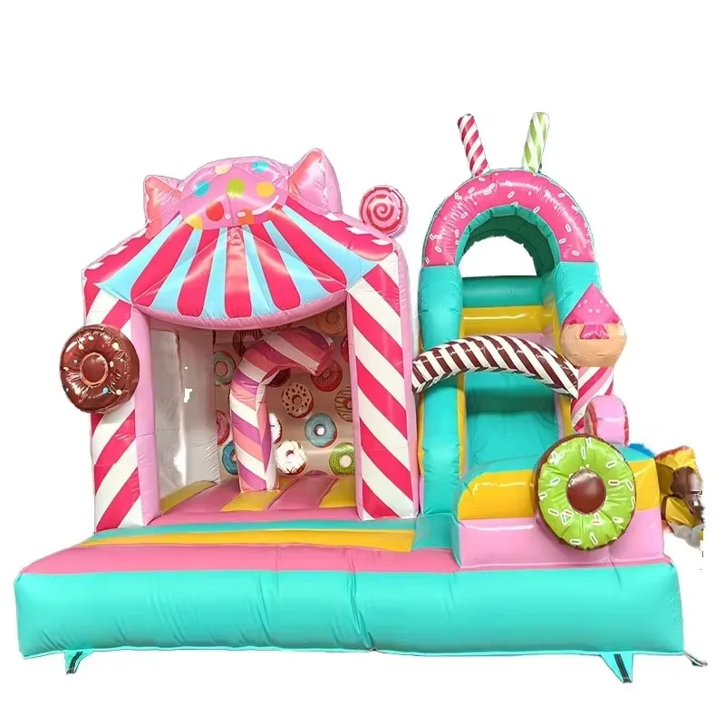 

Kaluen Beautiful Candy 3.5m*4.2m*3.05m PvcInflatable Castle Bouncy House with Slide Indoor Outdoor Bouncy House