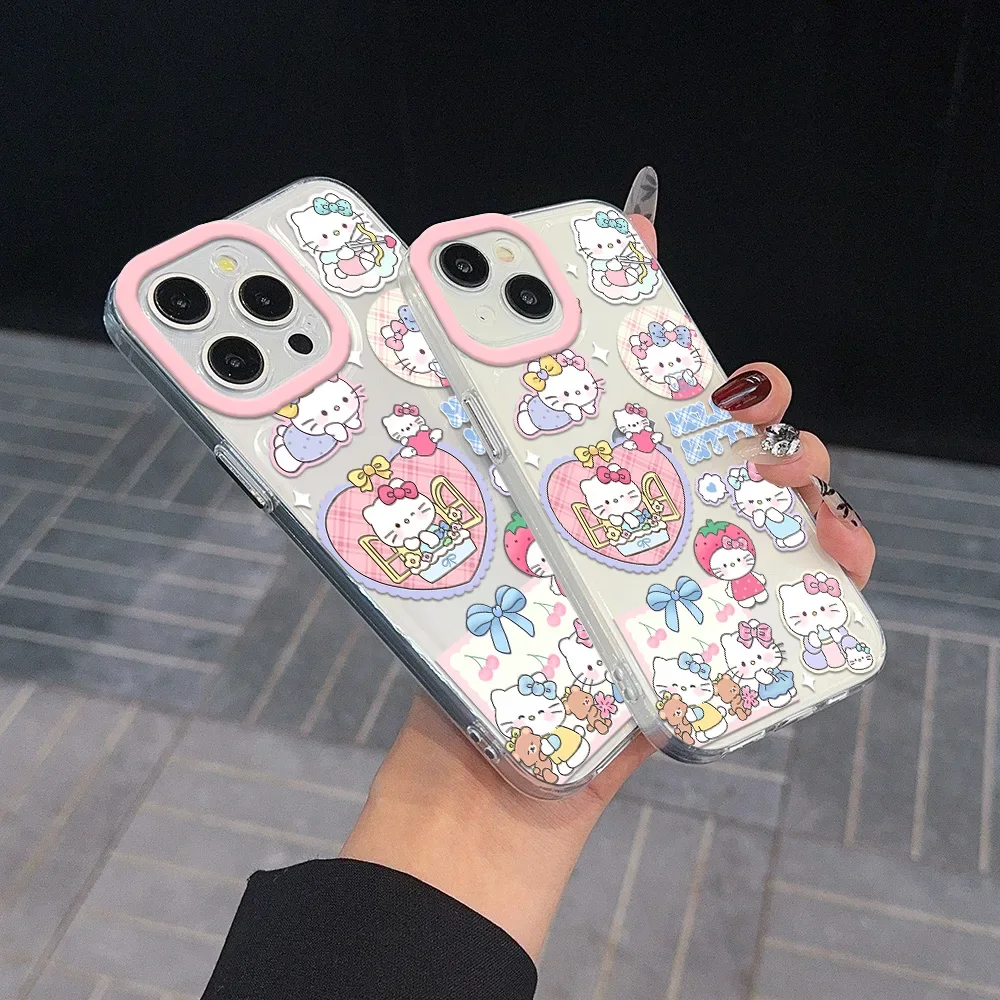 Hello Kitty Clear Space Phone Case for Oppo A2 A3 A9 A5 A16 A53 A55 A60 A72 A76 A78 A92 A92S A74 A97 A98 Pro 5G Transparent