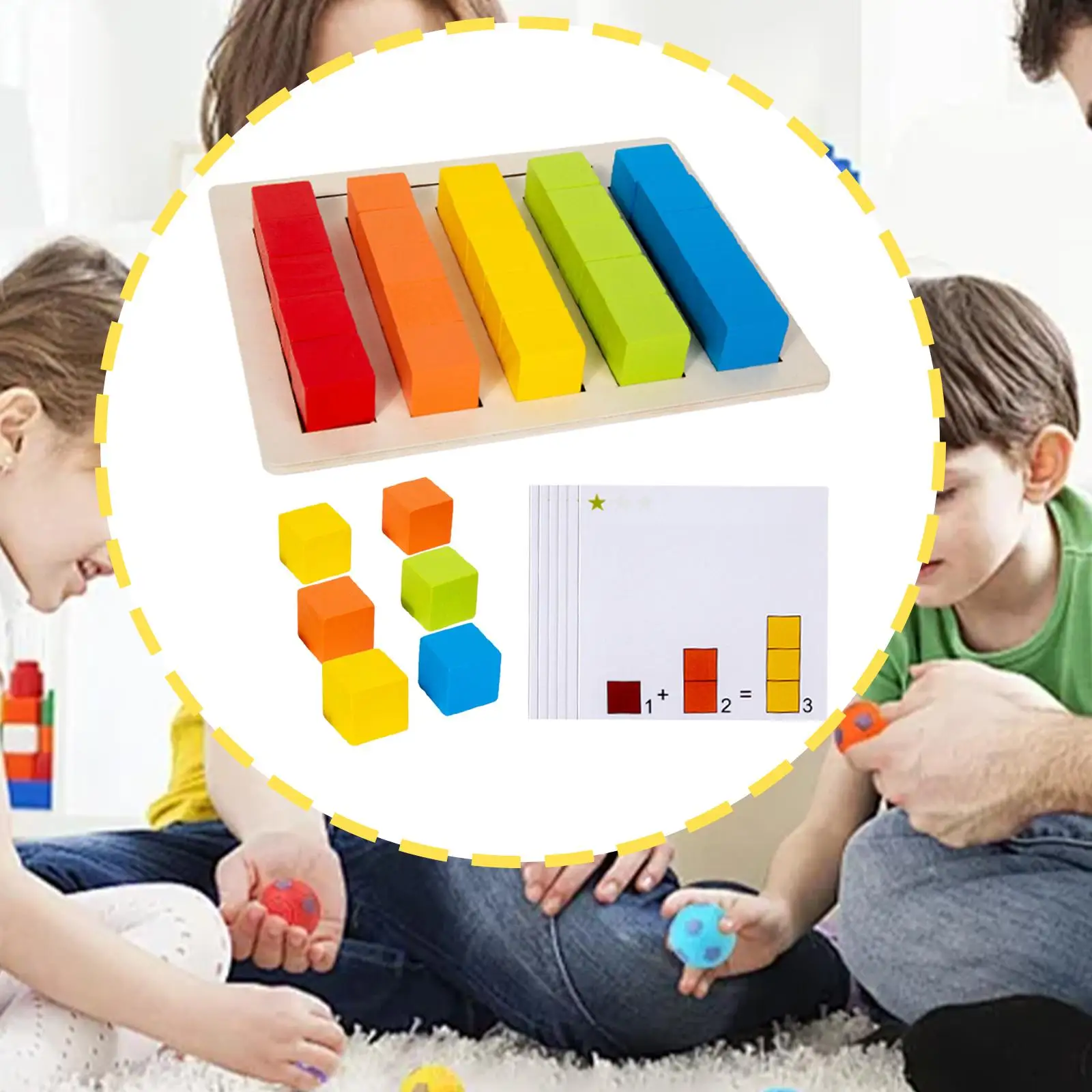 Math Learning Blocks Cubes Kids Fine Motor Developmental Mathematics Teaching