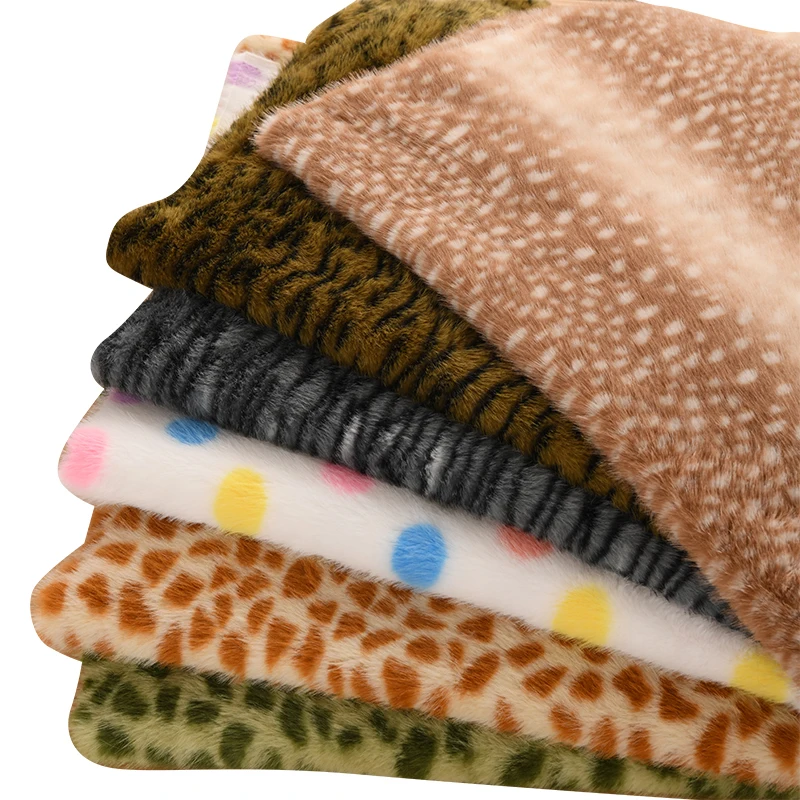 

Leopard Print Faux Fur Fabric Soft & Plush Diy Craft Cloth for Jackets Pillows Trims & Stylish Home Accents