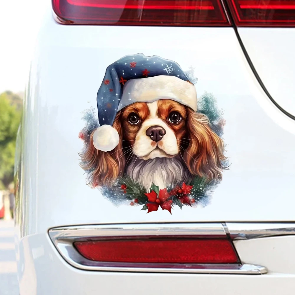 15x15cm King Charles Spaniel Waterproof Car Decorative Decal, Suitable for Cars, Laptops, Bumpers, Glass Window Sticker