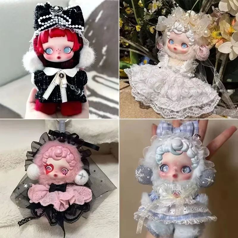 10cm nouveau Skullpanda l'impression velours en peluche poupée vêtements robe Sp hiver symphonie série bébé vêtements chat cape ensemble mignon