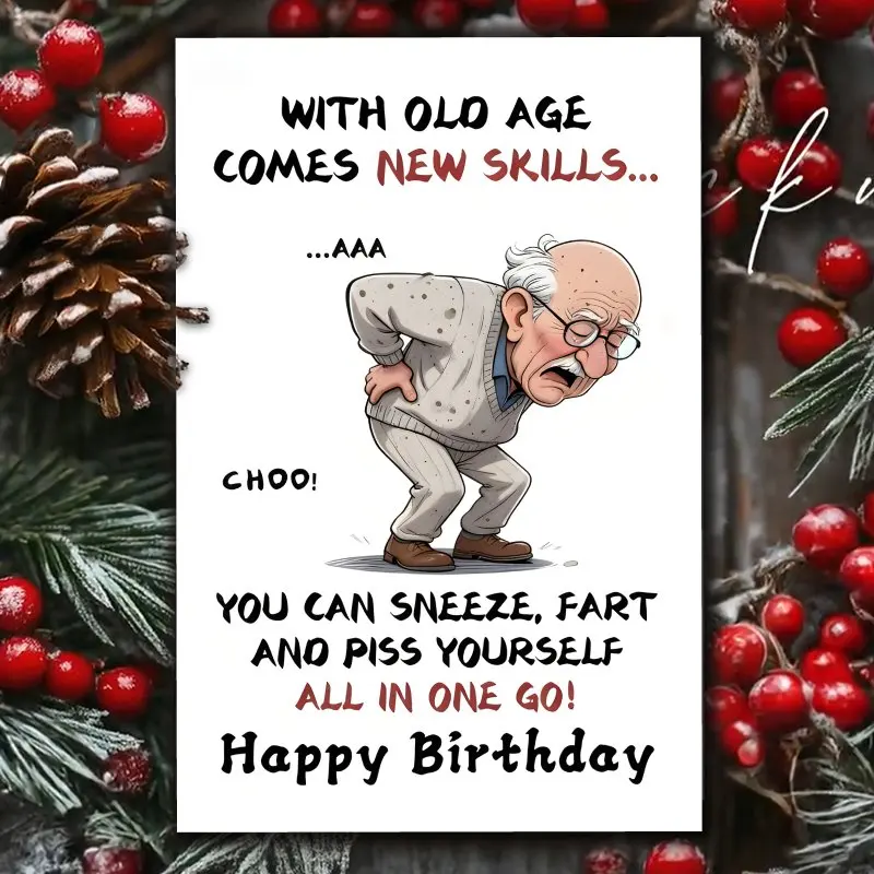 Funny Old Age Humor Metal Sign, Rude Sarcastic Birthday Tin Poster, Wall Decor for Senior Friends, Novelty Humorous Gift.